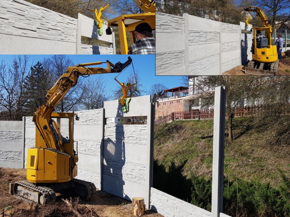 Olešná - betonový plot - výstavba